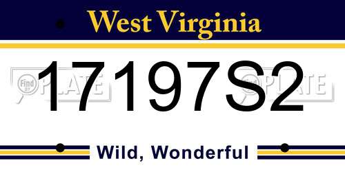 17197S2 West Virginia License Plate