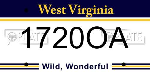 1720OA West Virginia License Plate