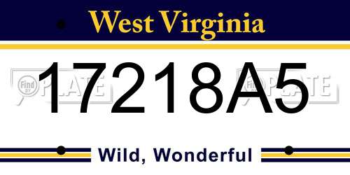 17218A5 West Virginia License Plate