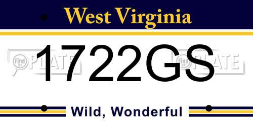 1722GS West Virginia License Plate