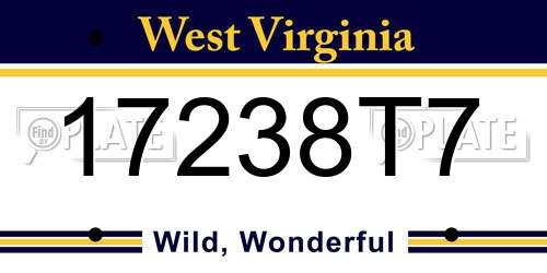17238T7 West Virginia License Plate