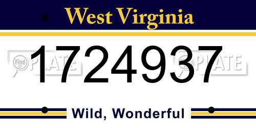 1724937 West Virginia License Plate