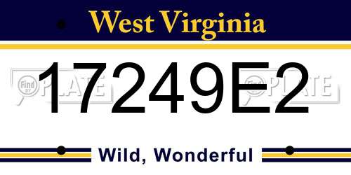17249E2 West Virginia License Plate