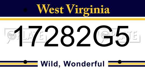 17282G5 West Virginia License Plate