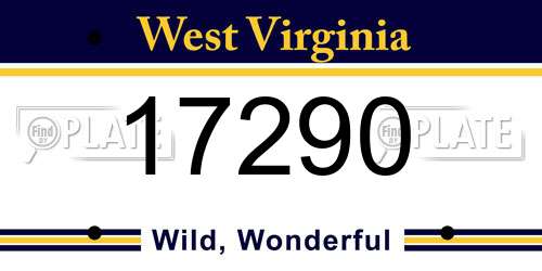 17290 West Virginia License Plate