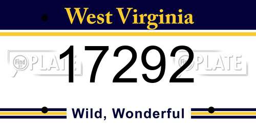 17292 West Virginia License Plate