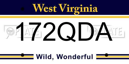 172QDA West Virginia License Plate