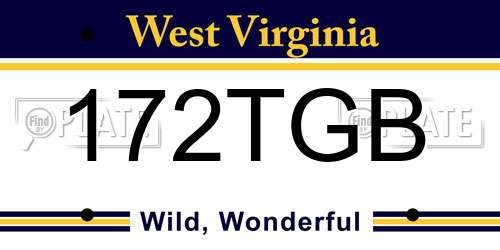172TGB West Virginia License Plate