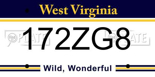 172ZG8 West Virginia License Plate
