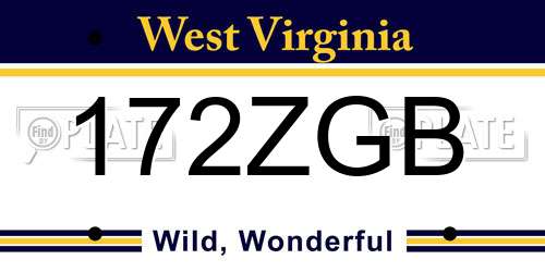 172ZGB West Virginia License Plate