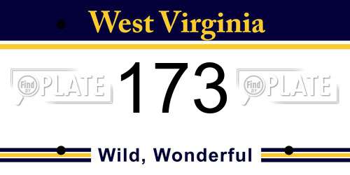 173 West Virginia License Plate