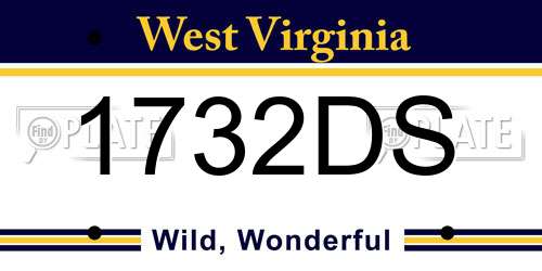 1732DS West Virginia License Plate
