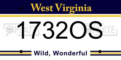 1732OS West Virginia License Plate
