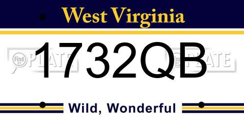 1732QB West Virginia License Plate