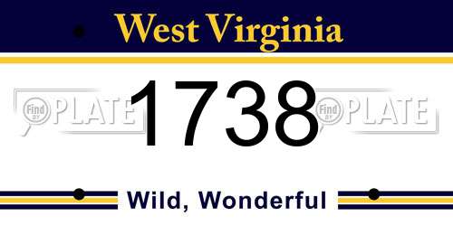 1738 West Virginia License Plate