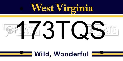 173TQS West Virginia License Plate