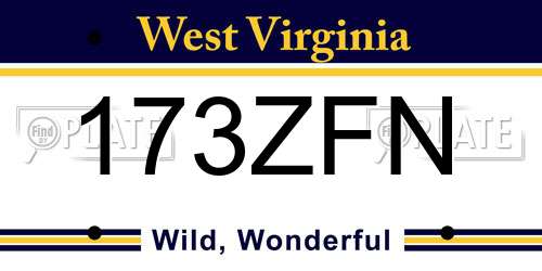 173ZFN West Virginia License Plate