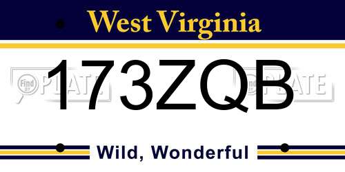 173ZQB West Virginia License Plate