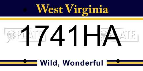 1741HA West Virginia License Plate