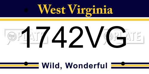 1742VG West Virginia License Plate