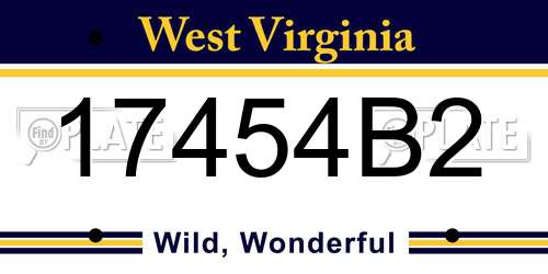 17454B2 West Virginia License Plate