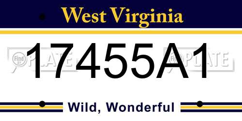 17455A1 West Virginia License Plate