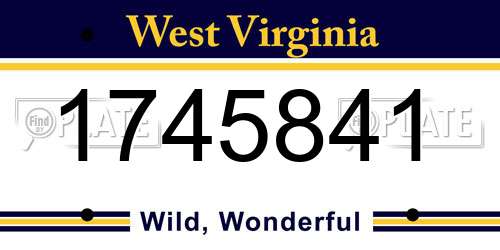 1745841 West Virginia License Plate