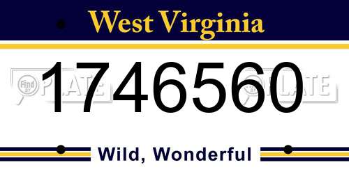 1746560 West Virginia License Plate