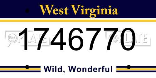 1746770 West Virginia License Plate