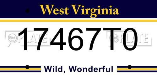 17467T0 West Virginia License Plate