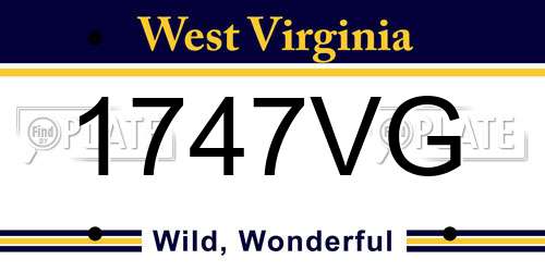 1747VG West Virginia License Plate