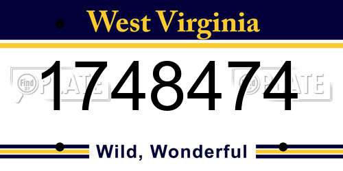 1748474 West Virginia License Plate