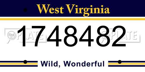 1748482 West Virginia License Plate