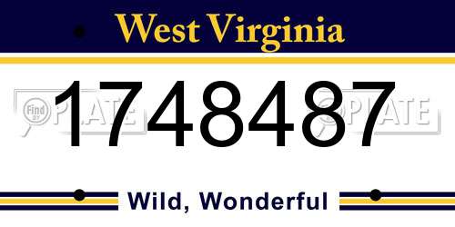 1748487 West Virginia License Plate
