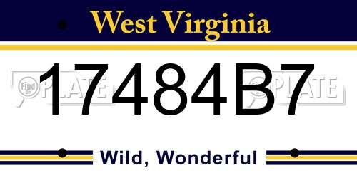 17484B7 West Virginia License Plate