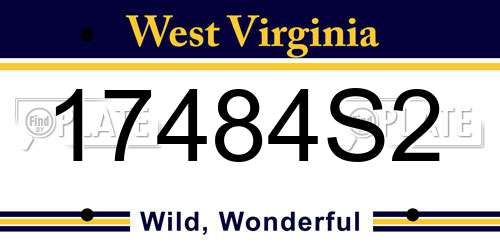 17484S2 West Virginia License Plate