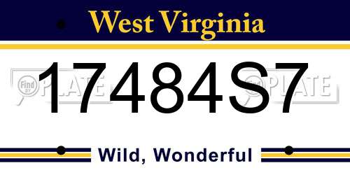 17484S7 West Virginia License Plate