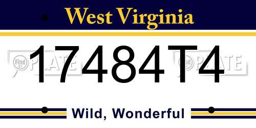17484T4 West Virginia License Plate
