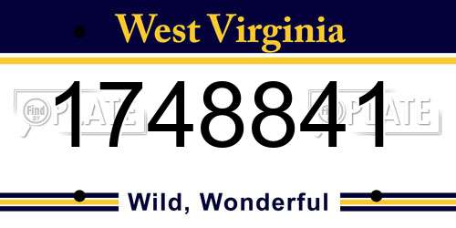 1748841 West Virginia License Plate