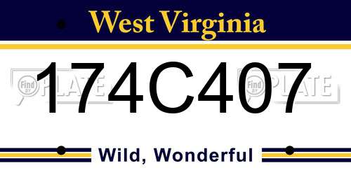 174C407 West Virginia License Plate