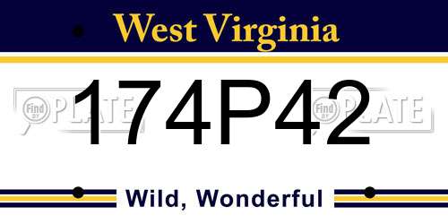 174P42 West Virginia License Plate
