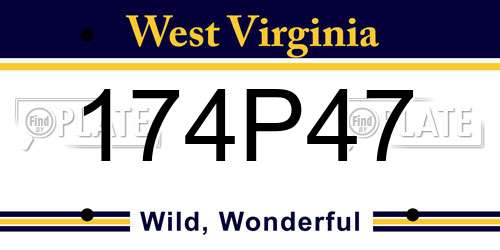 174P47 West Virginia License Plate