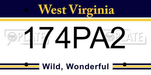 174PA2 West Virginia License Plate