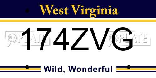 174ZVG West Virginia License Plate