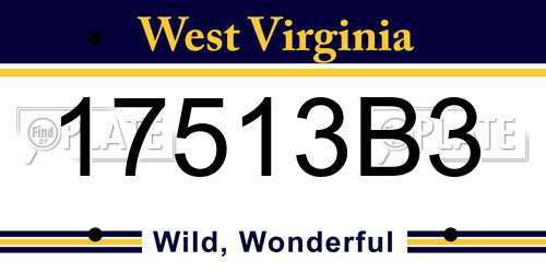 17513B3 West Virginia License Plate