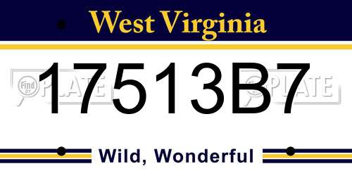 17513B7 West Virginia License Plate