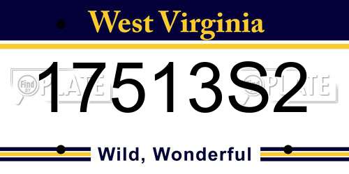 17513S2 West Virginia License Plate