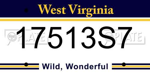 17513S7 West Virginia License Plate