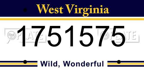 1751575 West Virginia License Plate