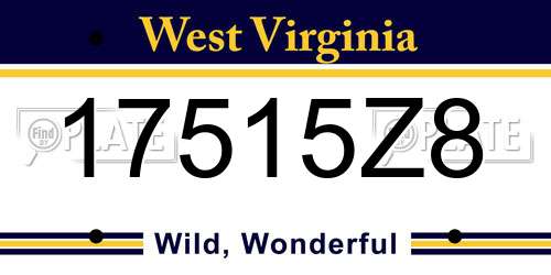 17515Z8 West Virginia License Plate